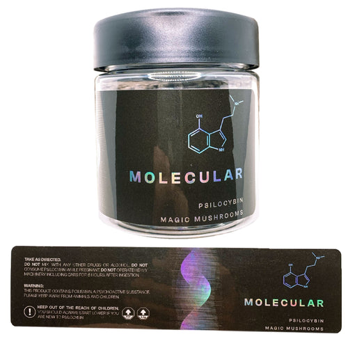 MOLECULAR | Microdose | 4oz Clear Plastic Jars | Child Resistant | Magic Mushroom Packaging