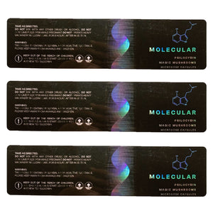 MOLECULAR | Magic Mushroom Microdose Jar Labeling | 1.5" x 6.5”