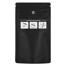 Load image into Gallery viewer, BLACK | 7g Mylar Bags | Resealable Child Resistant Quarter Barrier Bag Packaging 7 Gram