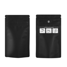 Load image into Gallery viewer, BLACK | 7g Mylar Bags | Resealable Child Resistant Quarter Barrier Bag Packaging 7 Gram