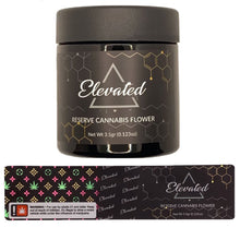 Load image into Gallery viewer, ELEVATED | 3.5g Black Glass Jars | Child Resistant 8th Packaging