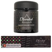 Load image into Gallery viewer, ELEVATED | 3.5g Black Plastic Jars | Child Resistant 8th Packaging