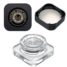 Load image into Gallery viewer, GOLDEN GATE BUDZ | 5mL Cube Clear Glass Jar | Child Resistant Concentrate Container