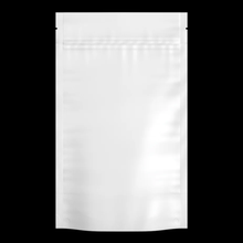 Load image into Gallery viewer, MATTE WHITE/CLEAR | 14g Mylar Bags | Resealable Half Ounce Barrier Bag Packaging 14 Grams
