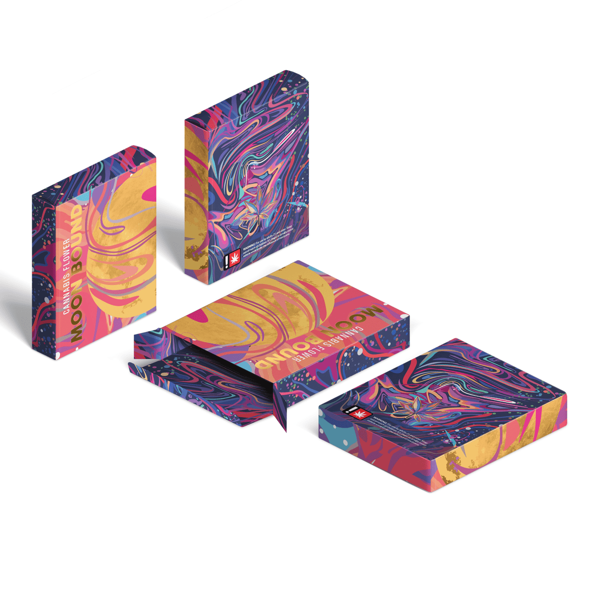 【限定】新品 DOUBLE FANTASY BAG ONE アートボックス 3.5g Mylar Bag Boxes | Resealable 8th Bag Packaging | MOON BOUND