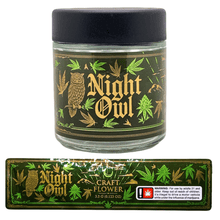 Load image into Gallery viewer, NIGHT OWL | 3.5g Clear Glass Jars | Child Resistant 8th Packaging