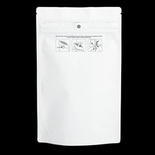 Load image into Gallery viewer, WHITE | 28g Mylar Bags | Child Resistant | Resealable oz. Barrier Bag Packaging 28 Gram