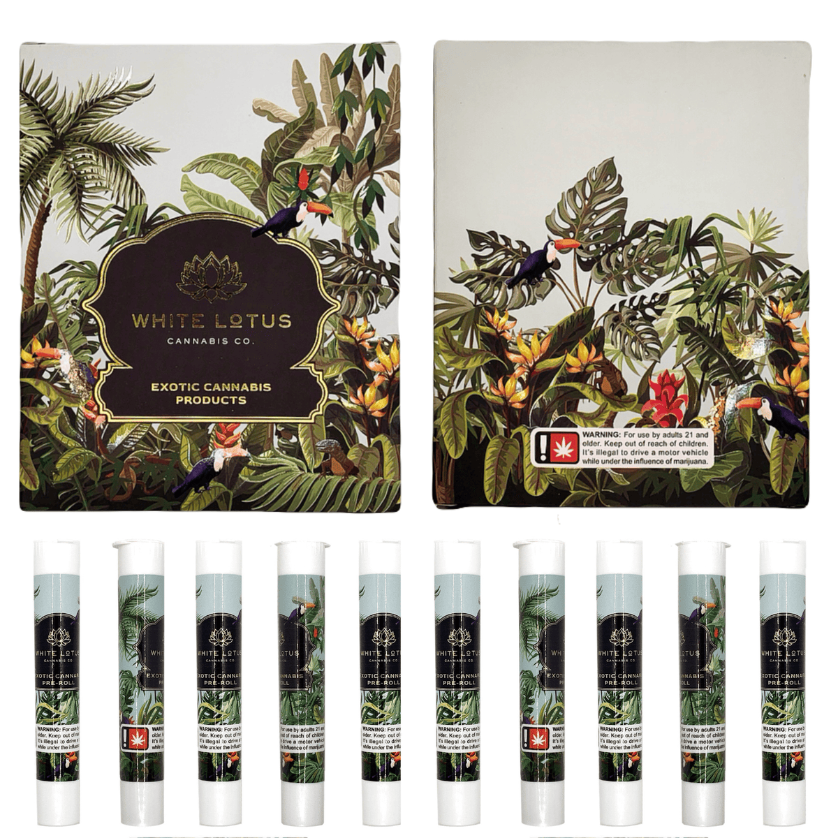 WHITE LOTUS Pre-Roll Box Set – Includes 10 Doob Tubes Per Box