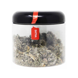 Metallic Red Sativa Cannabis Tamper Labels 0.5 x 2.75″