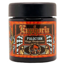 Load image into Gallery viewer, EUPHORIA | 3.5g Black Plastic Jars | Child Resistant | Magic Mushroom 8th Packaging