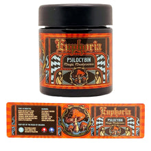 Load image into Gallery viewer, EUPHORIA | 3.5g Black Plastic Jars | Child Resistant | Magic Mushroom 8th Packaging