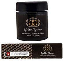 Load image into Gallery viewer, GOLDEN GRAMZ | 3.5g Black Plastic Jars | Child Resistant 8th Packaging