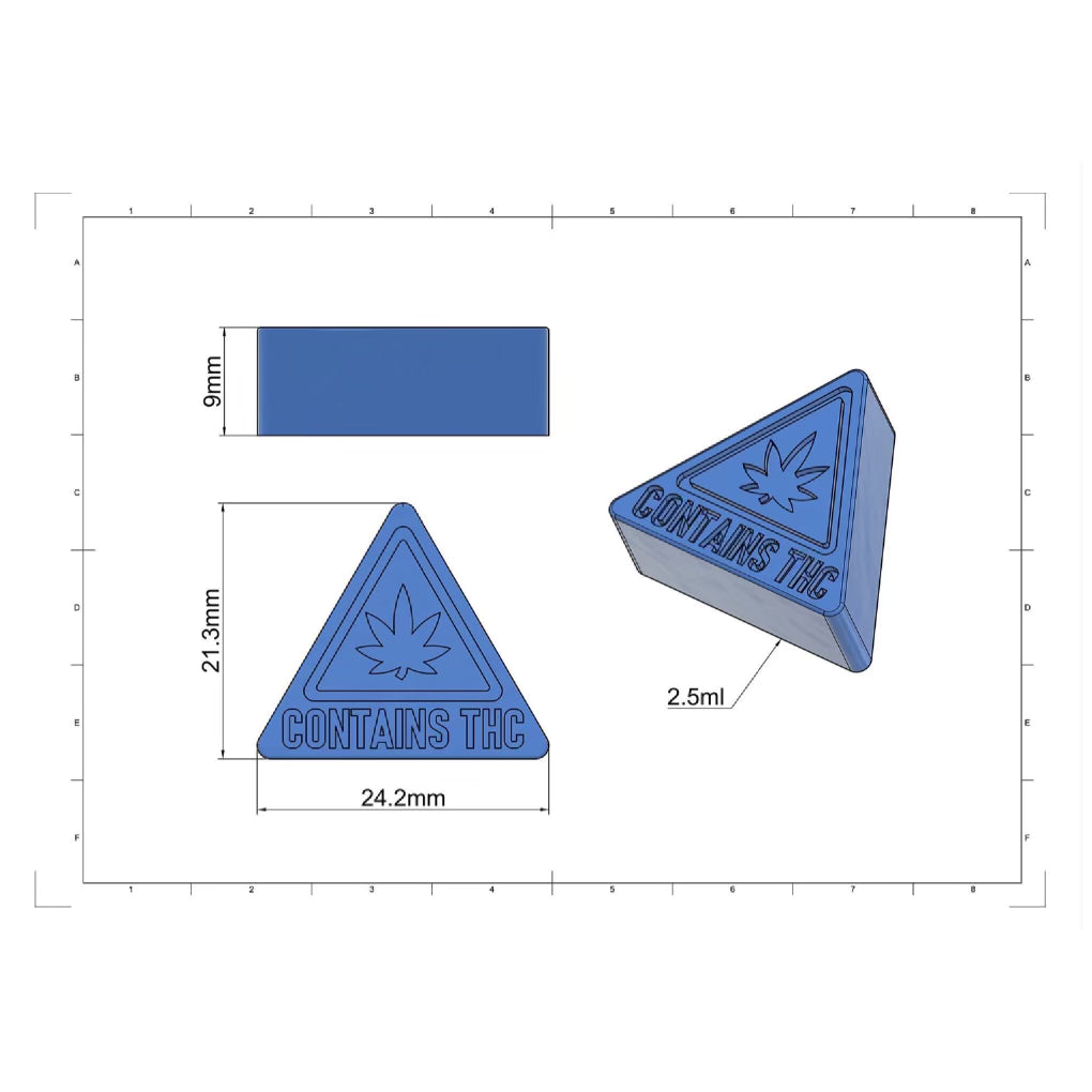 Hexagon Gummy Edible Mold, COLORADO THC Symbol, 2.8 mL