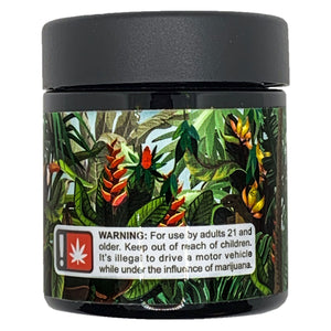 WHITE LOTUS | 28g Concentrate Container | Black | Child Resistant Glass Jar | 3oz
