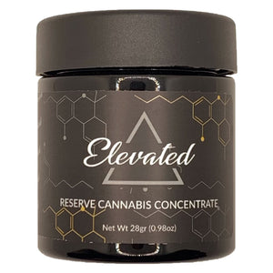 ELEVATED | 28g Concentrate Container | Black | Child Resistant Glass Jar | 3oz