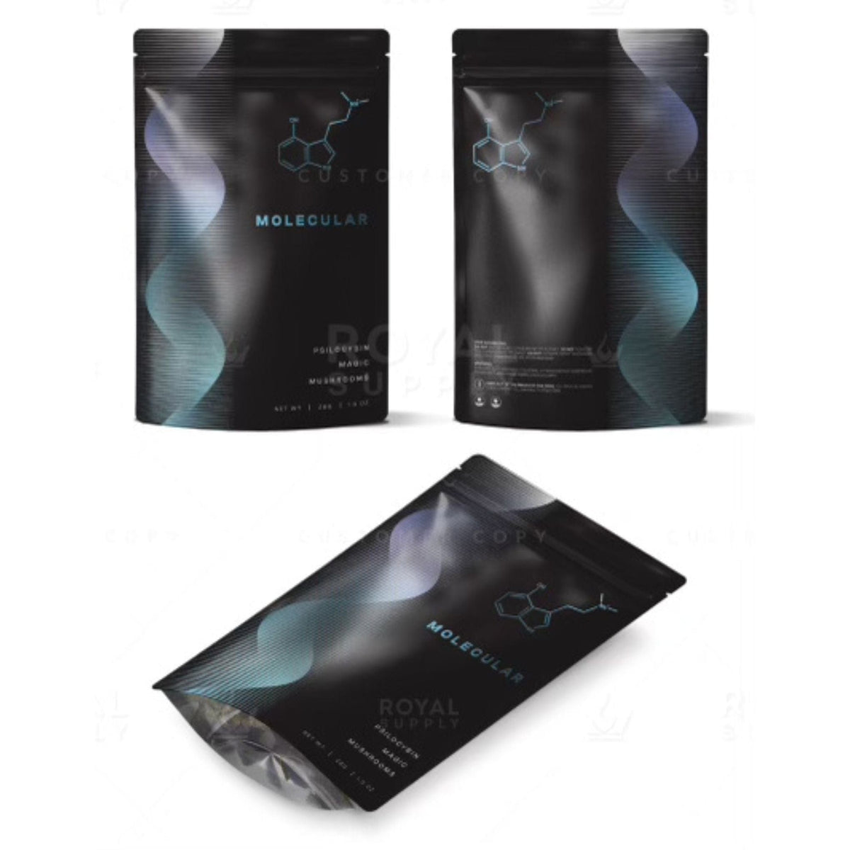 MOLECULAR 28g Mylar Bags Tamper Evident Magic Mushroom oz. Packa