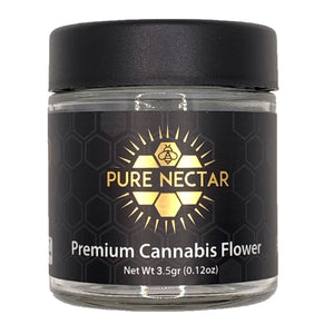 PURE NECTAR | 3.5g Clear Glass Jars | Child Resistant 8th Packaging