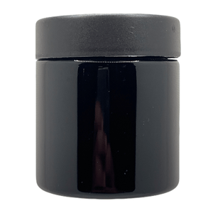 28g Concentrate Container | Black | Child Resistant Glass Jar | 3oz