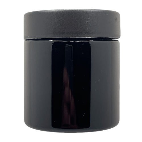 3.5g Black Glass Jars | Child Resistant 8th Packaging | 3oz. Jar