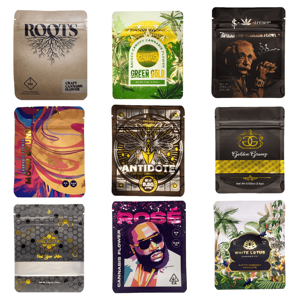 3.5g Mylar Bag Mix | Customer Requested Bag Mix | Flower Packaging