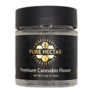 PURE NECTAR | 3.5g Clear Plastic Jars | Child Resistant 8th Packaging