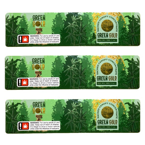 GREEN GOLD | 28g Concentrate Jar Labeling | 1.5" x 6.5”