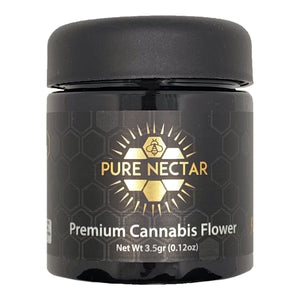 PURE NECTAR | 3.5g Black Plastic Jars | Child Resistant 8th Packaging