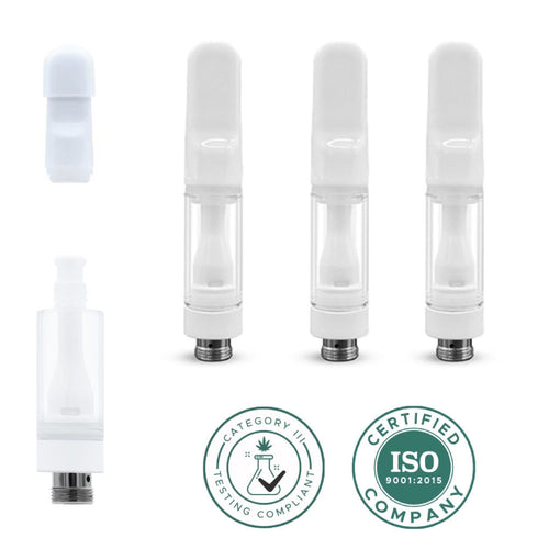 WHITE | Locking Tip | Full Zirconia Ceramic Cartridge | .5mL 510 Thread