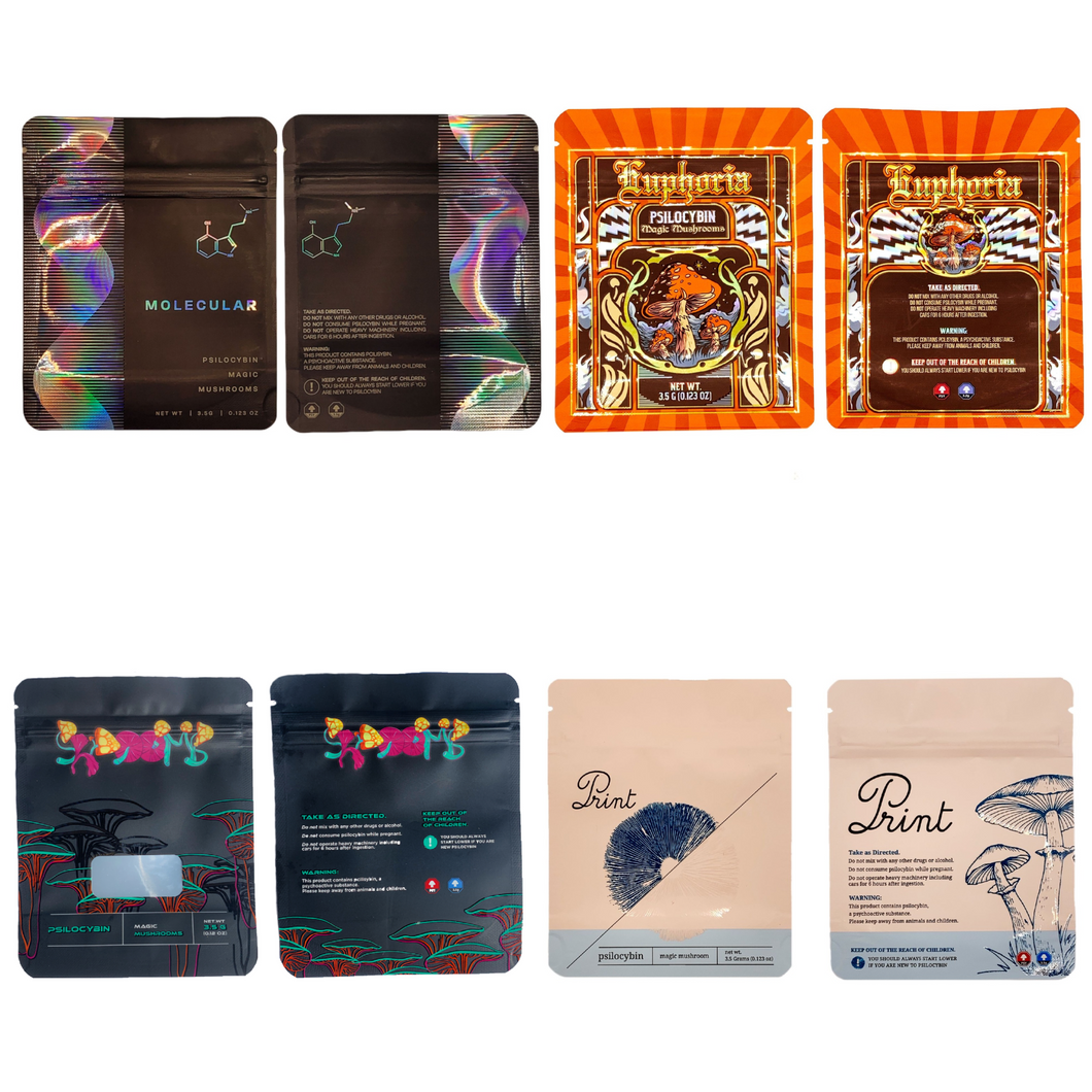 3.5g Mylar Bag | Customer Requested Bag Mix | Magic Mushroom Packaging Bags