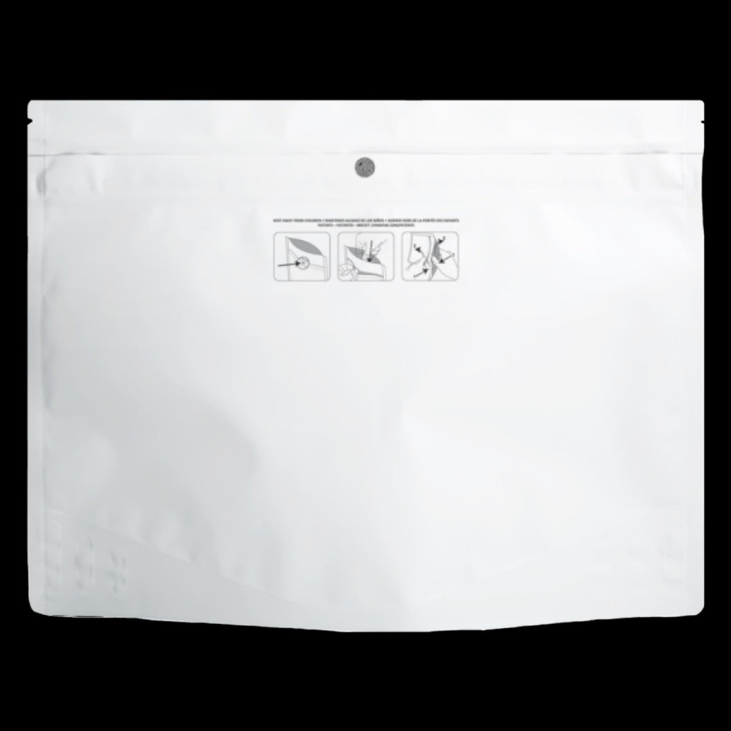 MATTE WHITE | 112g Mylar Bags | Resealable QP Barrier Bag Packaging | 112 Gram