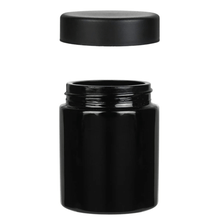 Load image into Gallery viewer, 7g Black Glass Jars | Child Resistant Quarter Packaging | 4oz. Jar
