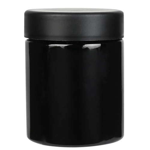 7g Black Glass Jars | Child Resistant Quarter Packaging | 4oz. Jar