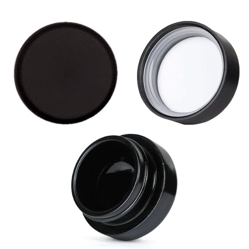 7mL BLACK Glass Jar | Child Resistant Concentrate Container