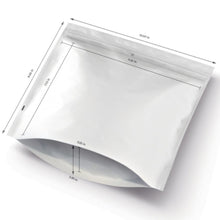 Load image into Gallery viewer, MATTE WHITE | 112g Mylar Bags | Resealable QP Barrier Bag Packaging | 112 Gram