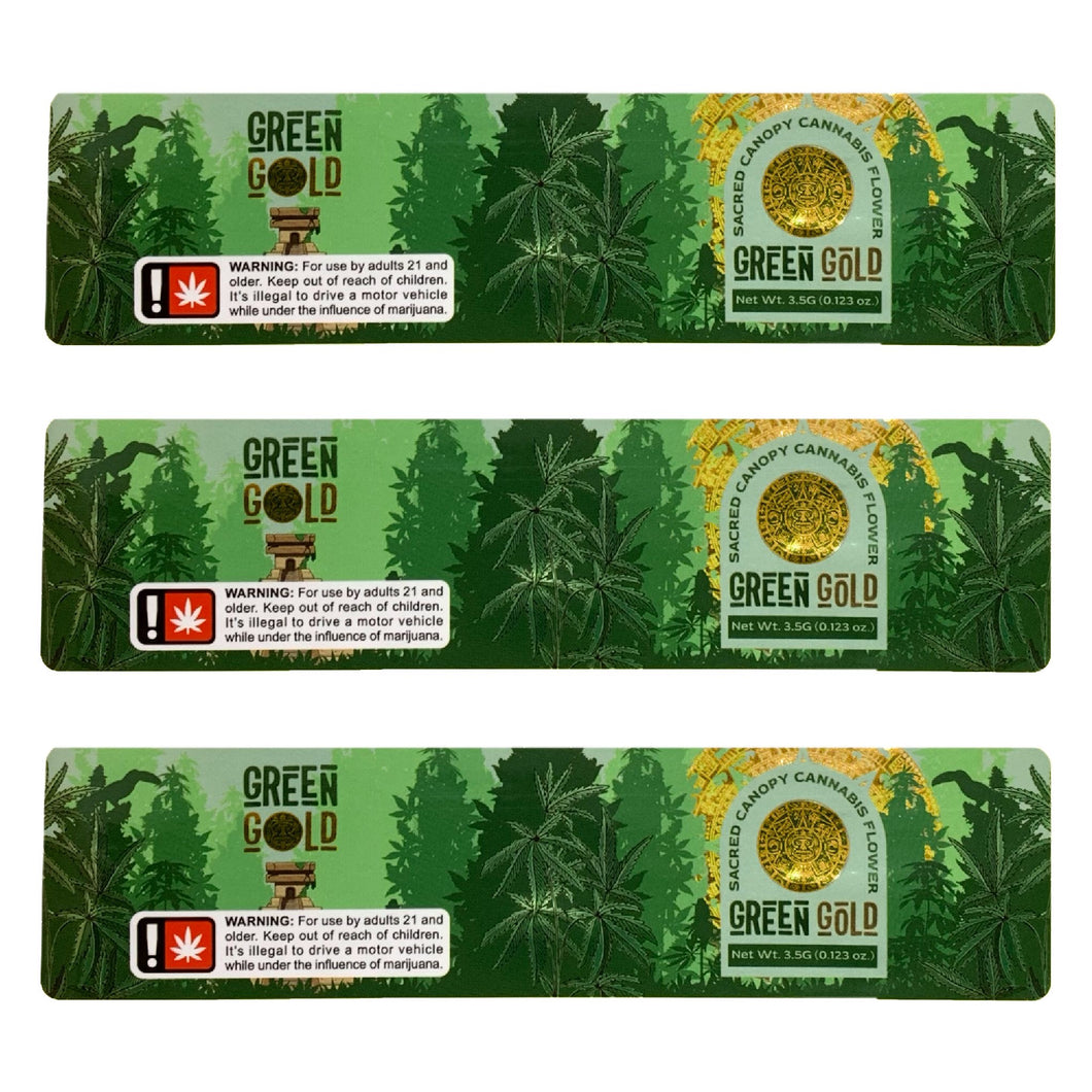 GREEN GOLD | 3.5g Cannabis Jar Labeling | 1.5
