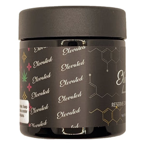 ELEVATED | 3.5g Black Glass Jars | Child Resistant 8th Packaging