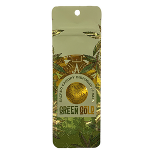 GREEN GOLD | Disposable Packaging Bags | Resealable Barrier Mylar Bag  | 2.25" x 6.7"