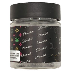 ELEVATED | 3.5g Clear Plastic Jars | Child Resistant 8th Packaging