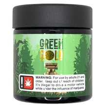 Load image into Gallery viewer, GREEN GOLD | 3.5g Black Glass Jars | Child Resistant 8th Packaging