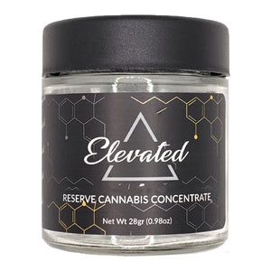 ELEVATED | 28g Concentrate Container | Clear | Child Resistant Glass Jar | 3oz