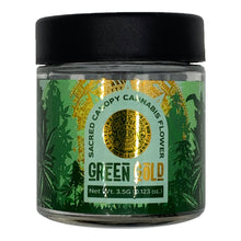 Load image into Gallery viewer, GREEN GOLD | 3.5g Clear Plastic Jars | Child Resistant 8th Packaging