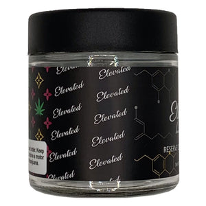 ELEVATED | 3.5g Clear Glass Jars | Child Resistant 8th Packaging
