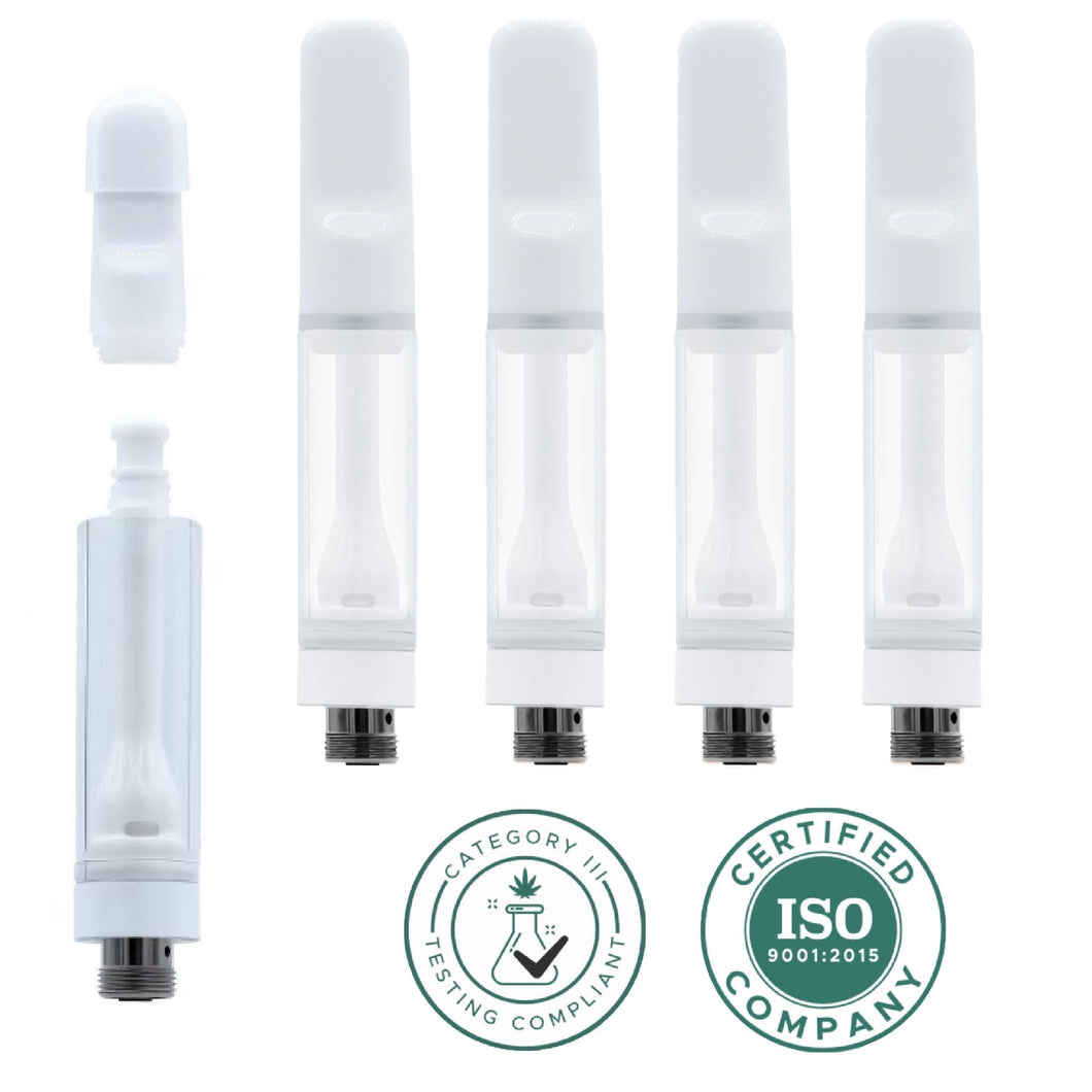 WHITE | Locking Tip | Full Zirconia Ceramic Cartridge | 1mL 510 Thread