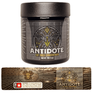 ANTIDOTE | 28g Concentrate Container | Black | Child Resistant Glass Jar | 3oz