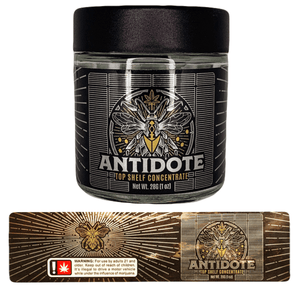 ANTIDOTE | 28g Concentrate Container | Clear | Child Resistant Glass Jar | 3oz