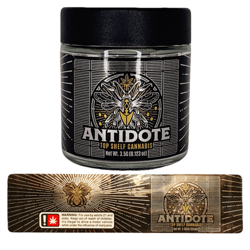 ANTIDOTE | 3.5g Clear Glass Jars | Child Resistant 8th Packaging