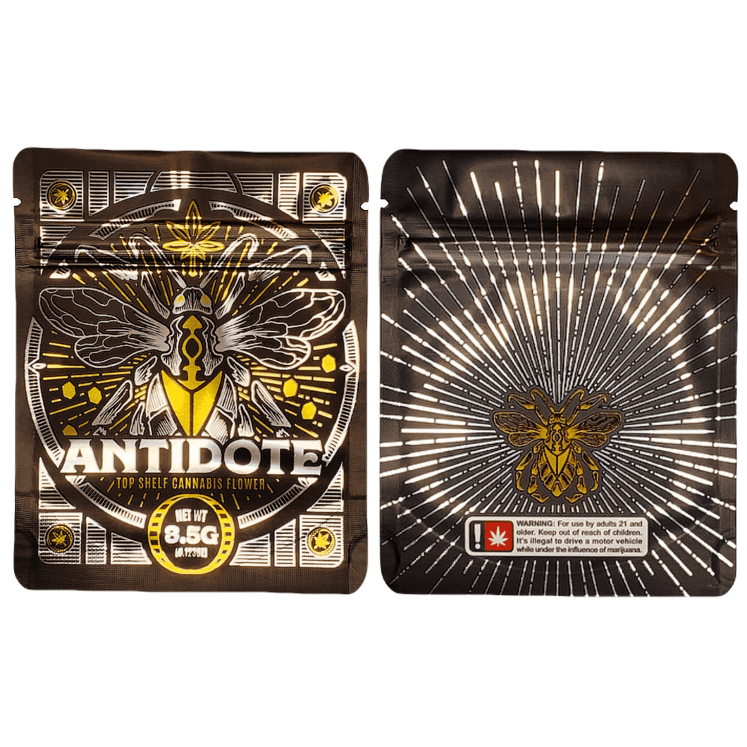 3.5g Mylar Bags | Resealable 8th Bag Packaging | ANTIDOTE 3.5g Mylar Bags | Resealable 8th Bag Packaging | ANTIDOTE