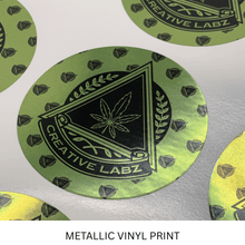 Load image into Gallery viewer, Custom 7g Flower Jar Wraparound Vinyl Stickers | 6.5&quot; L x 2&quot; H