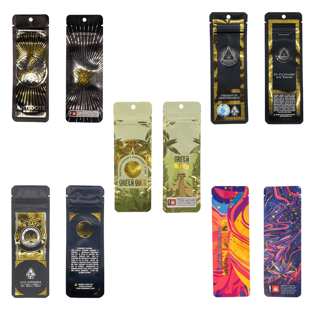 Disposable Mylar Bag Mix | Customer Requested Bag Mix | Cannabis Packaging Bags | 2.25