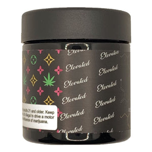 ELEVATED | 28g Concentrate Container | Black | Child Resistant Glass Jar | 3oz